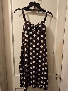 dressbarn Brown and White Polka Dot Sundress